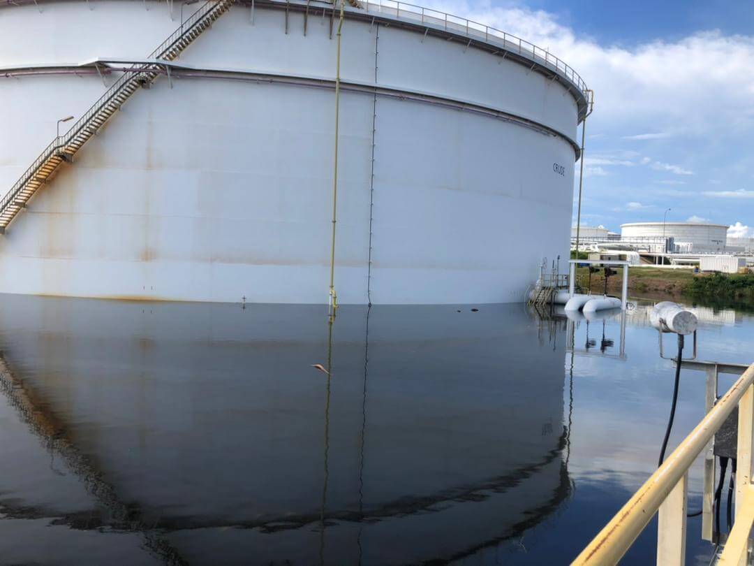 Water Suction - The Flooded Oil Tank Located At MRCSB Melaka